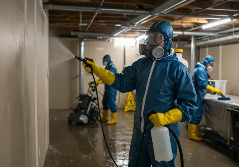 Basement Sanitization and Antimicrobial Treatment process in Waynesville, OH